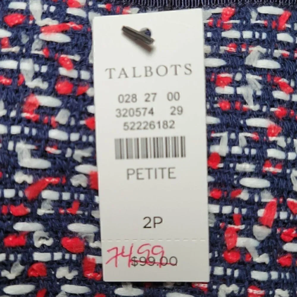 Talbots Textured Knee Length Pencil Skirt Sz 2P
